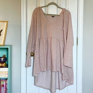 Torrid Light Pink Hoodie Tunic Top (4X)